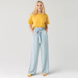 Thread & Supply Wide Leg Chambray Pants, Size L